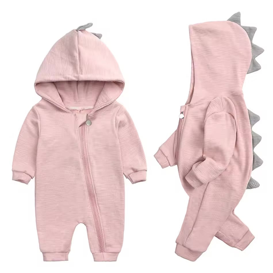 Pink Dinosaur Hooded Onesie