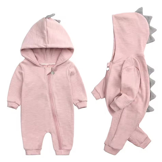 Pink Dinosaur Hooded Onesie