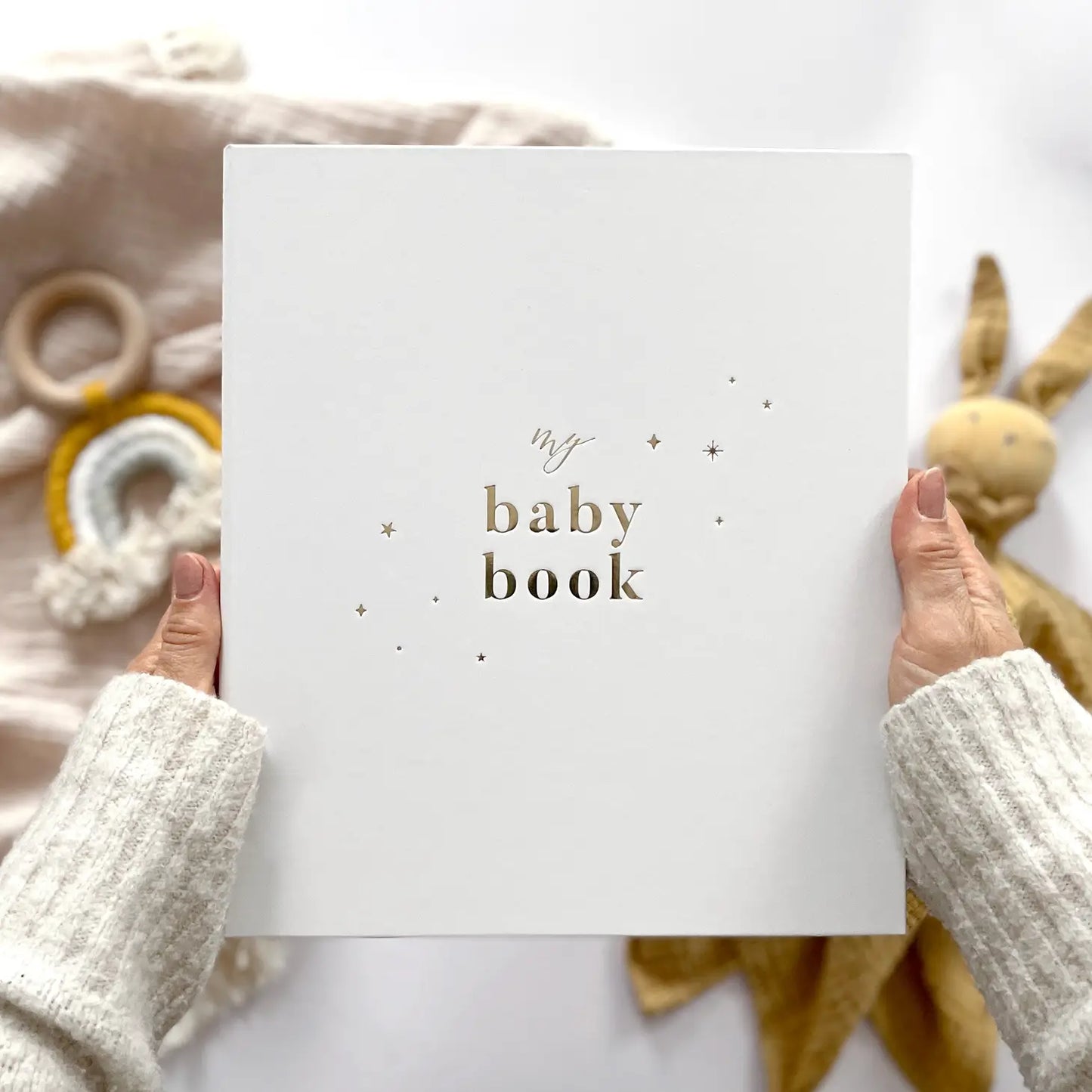 White Luxury Baby Memory Book