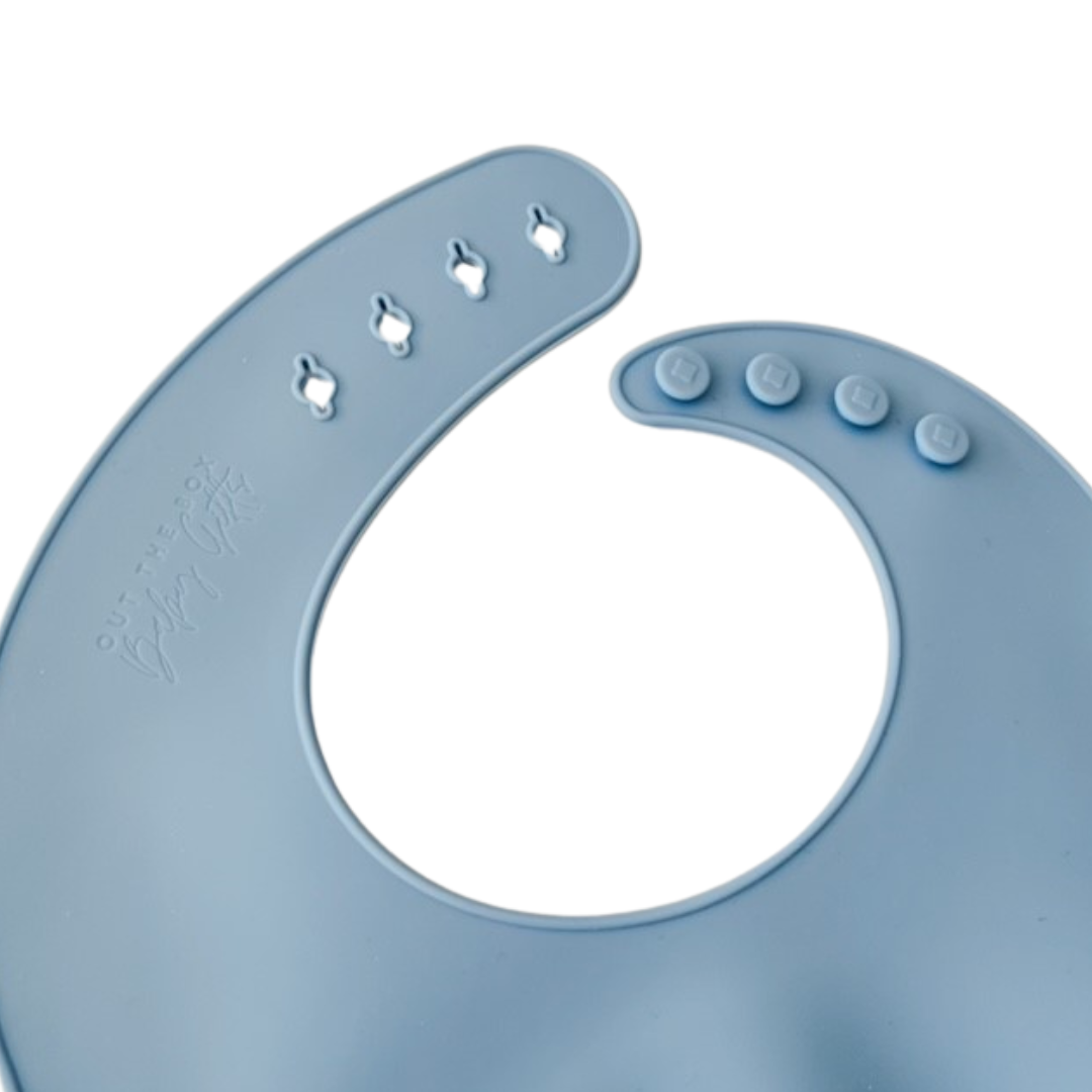 Silicone Feeding Bib | Bright Blue