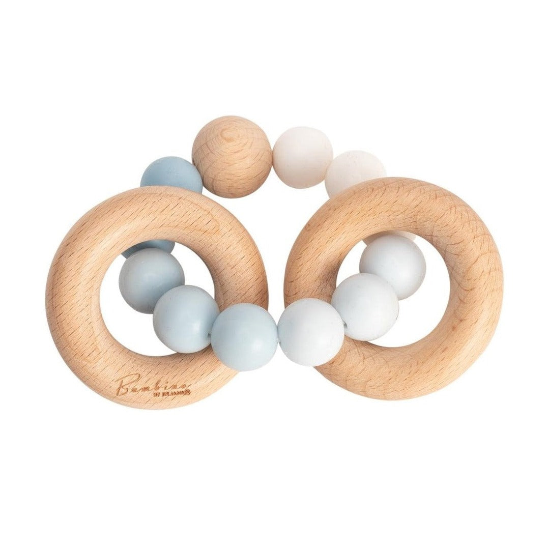 Wood & Silicone Teething Rings - Blue