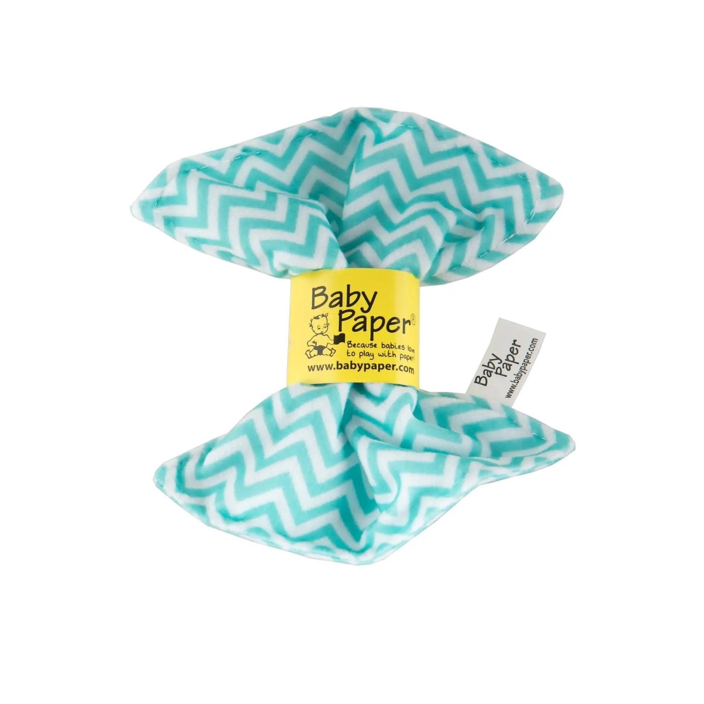 Baby Paper | Crinkle Toy | Turquoise Zig Zag Print