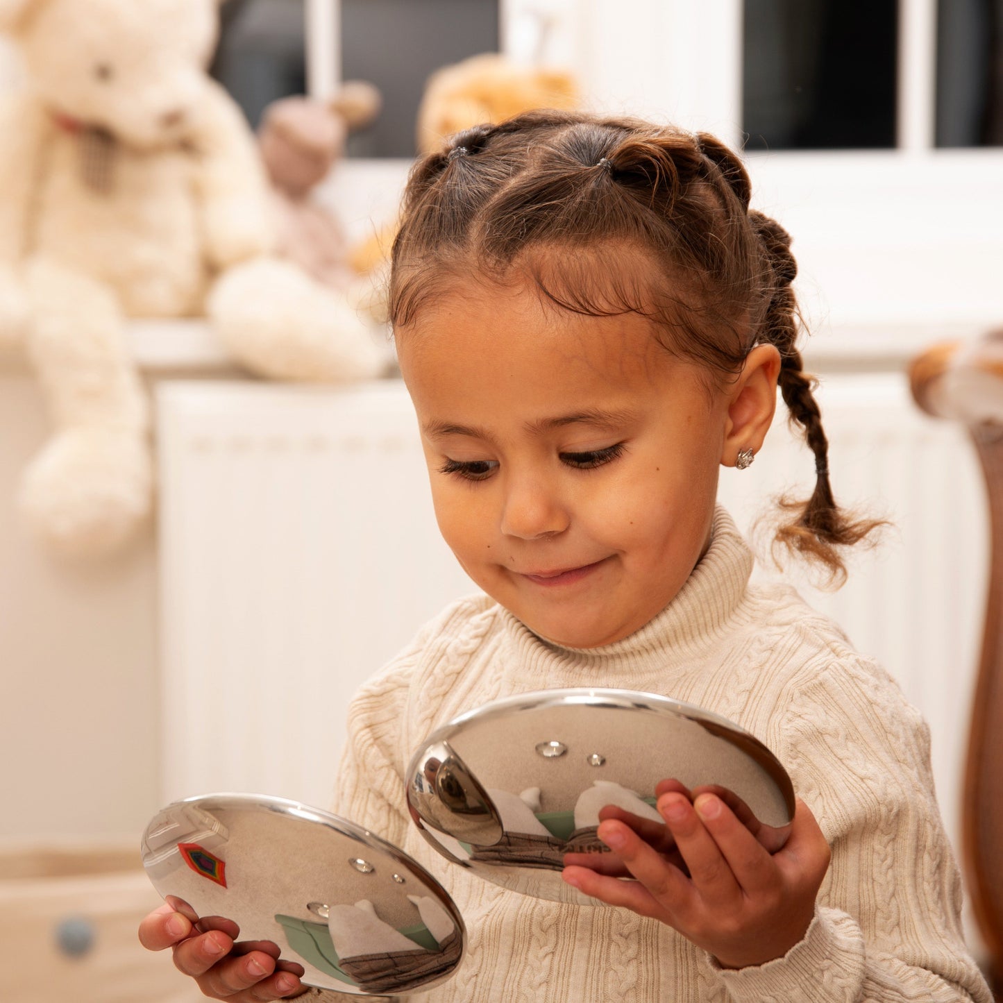 Silver Reflective Buttons