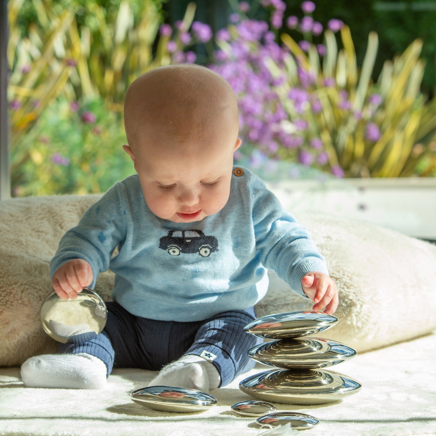 Silver Reflective Buttons