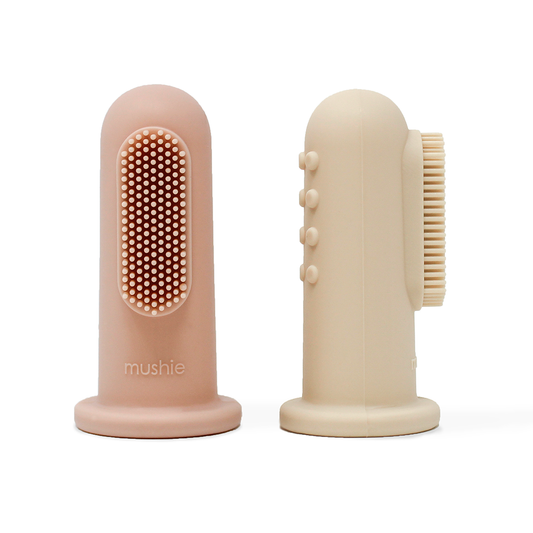 Mushie | Finger Toothbrush | Blush 2 pack