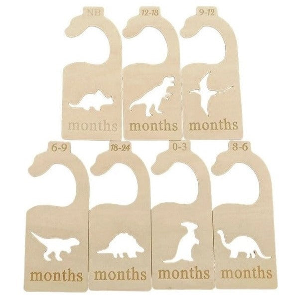 7 Wooden Dinosaur Wardrobe Dividers