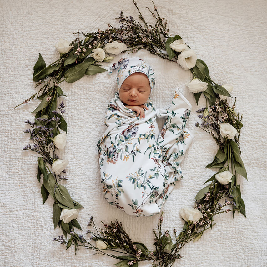 Eucalypt | Baby Jersey Wrap & Beanie Set