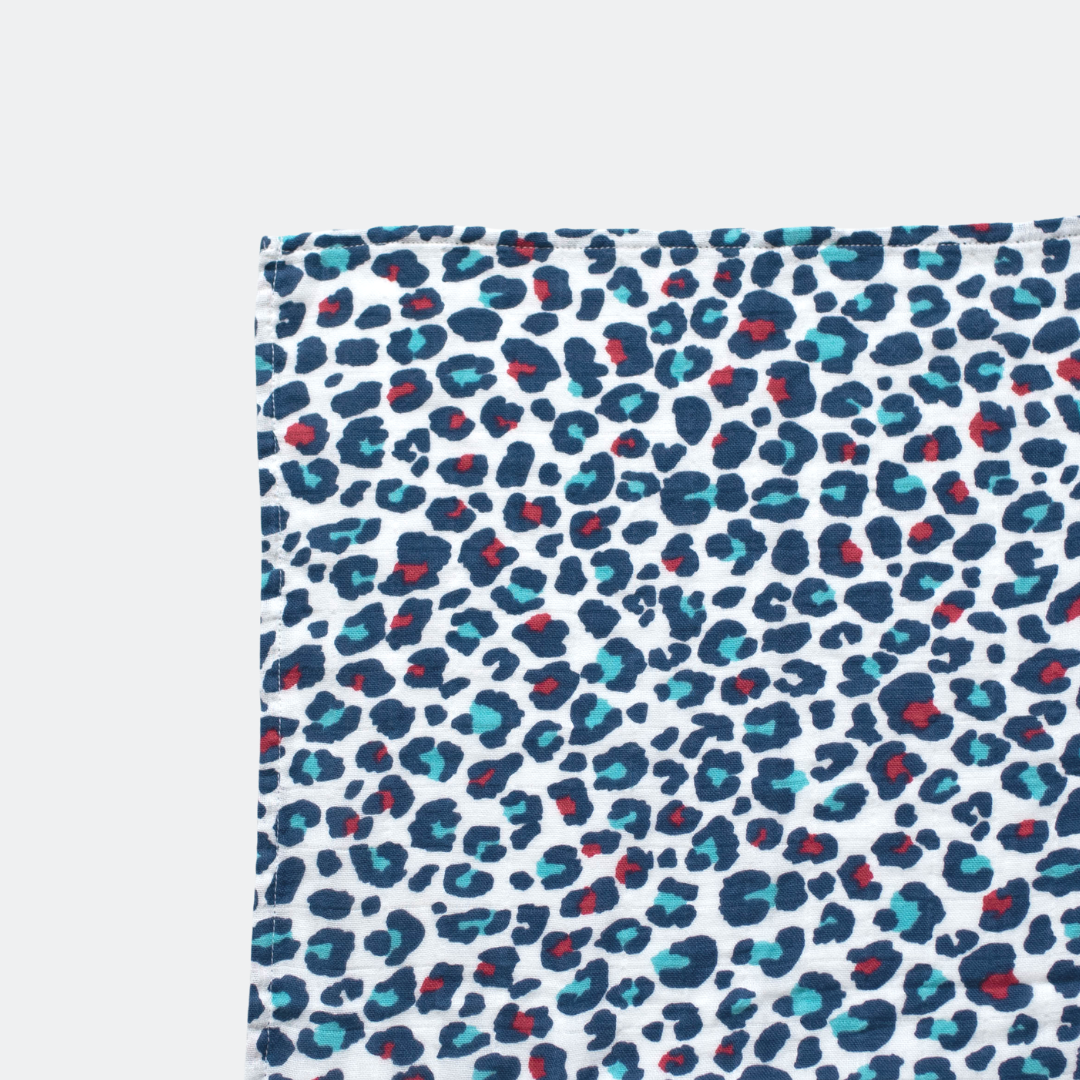 Etta Loves | XL Blue Leopard Muslin