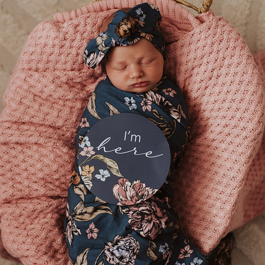 Belle | Baby Jersey Wrap & Topknot Headband Set