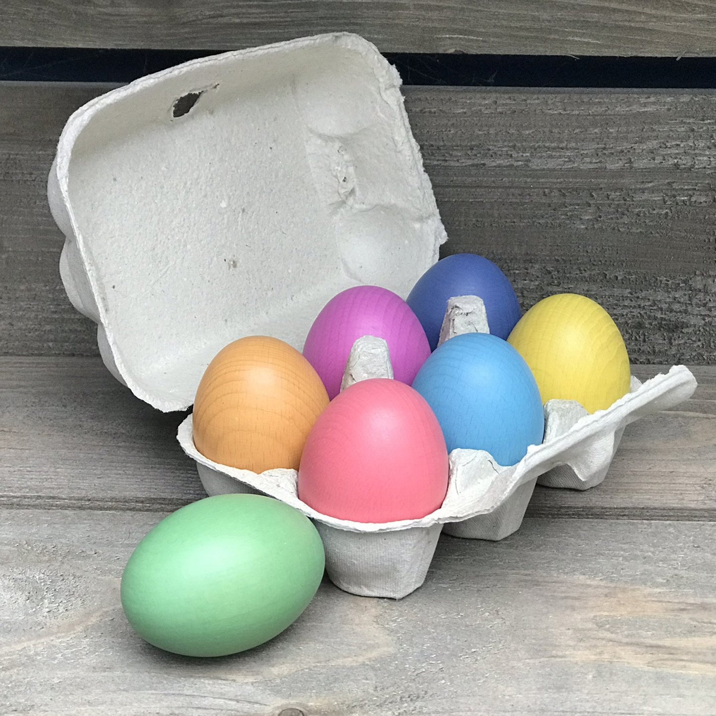 Rainbow Wooden Egg