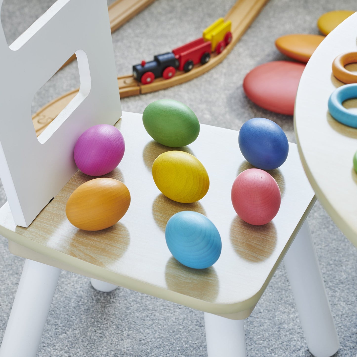 Rainbow Wooden Egg