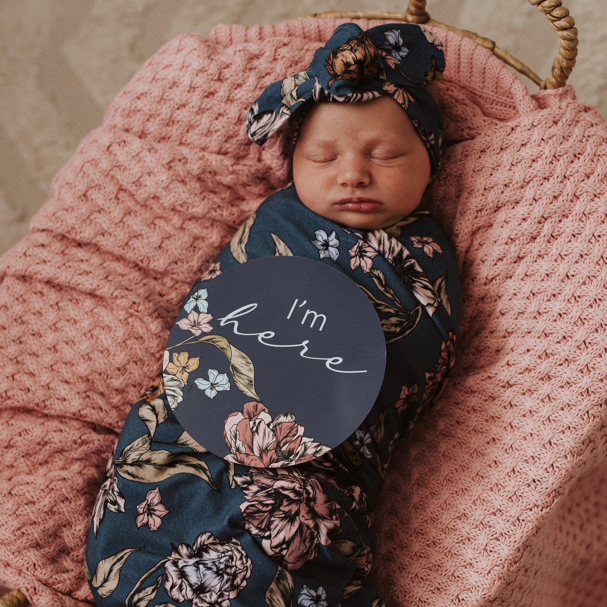 Belle | Baby Jersey Wrap & Topknot Headband Set