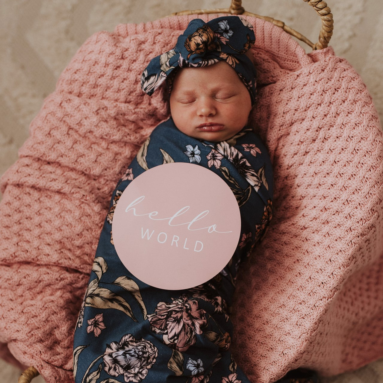 Belle | Baby Jersey Wrap & Topknot Headband Set