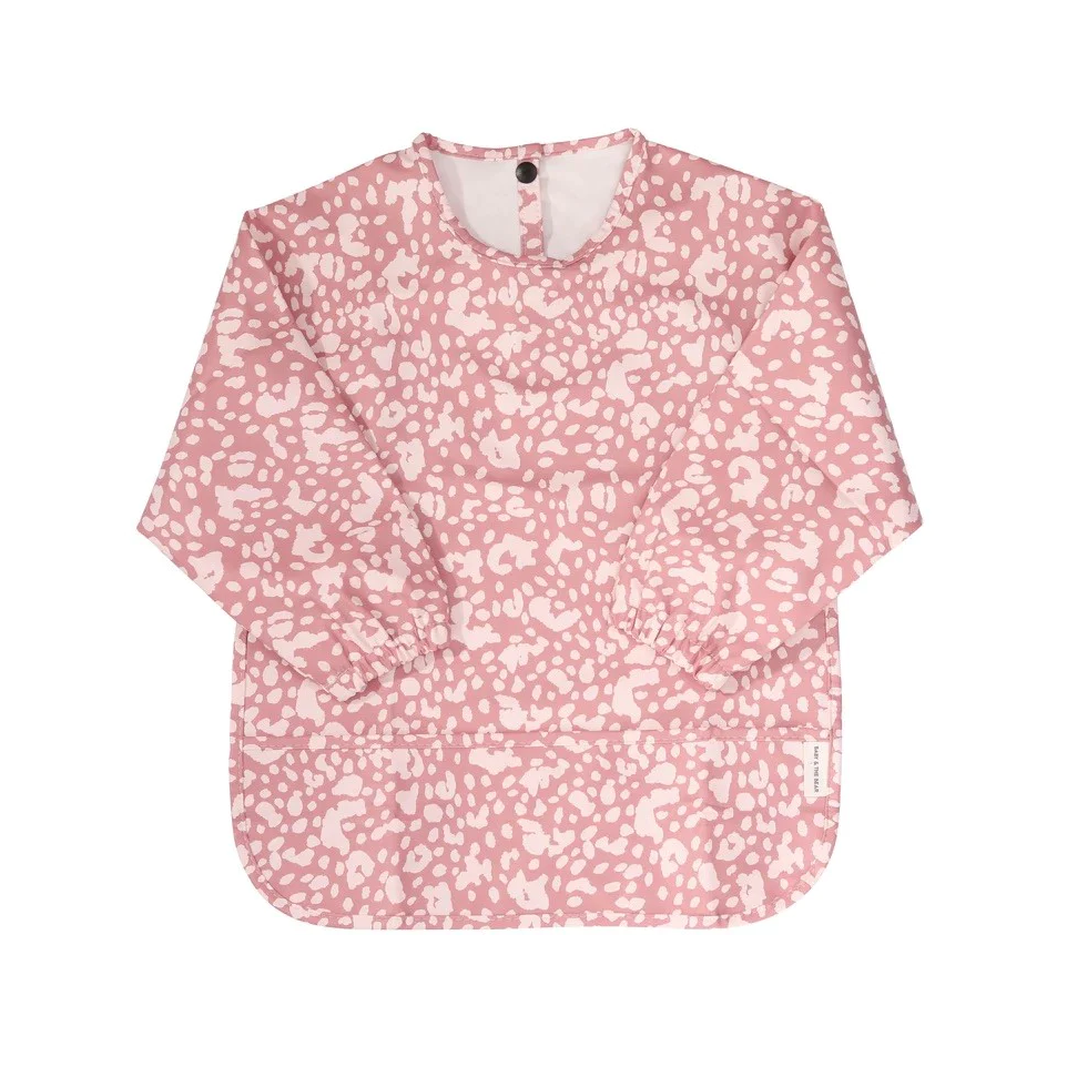 Long Sleeve Bib | Pink Leopard Print