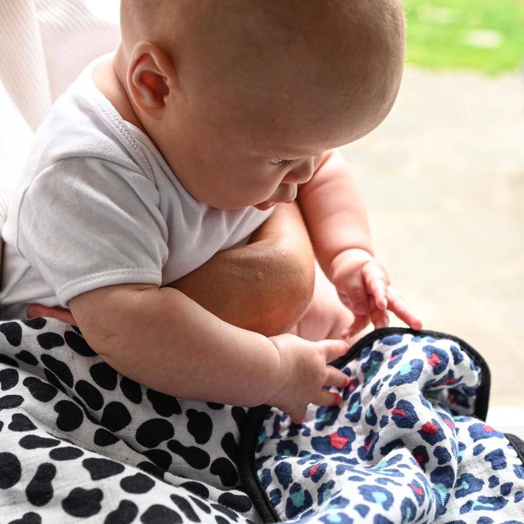 Etta Loves | Reversible Animal Print Blanket | Newborn to 4 months / 5+ months