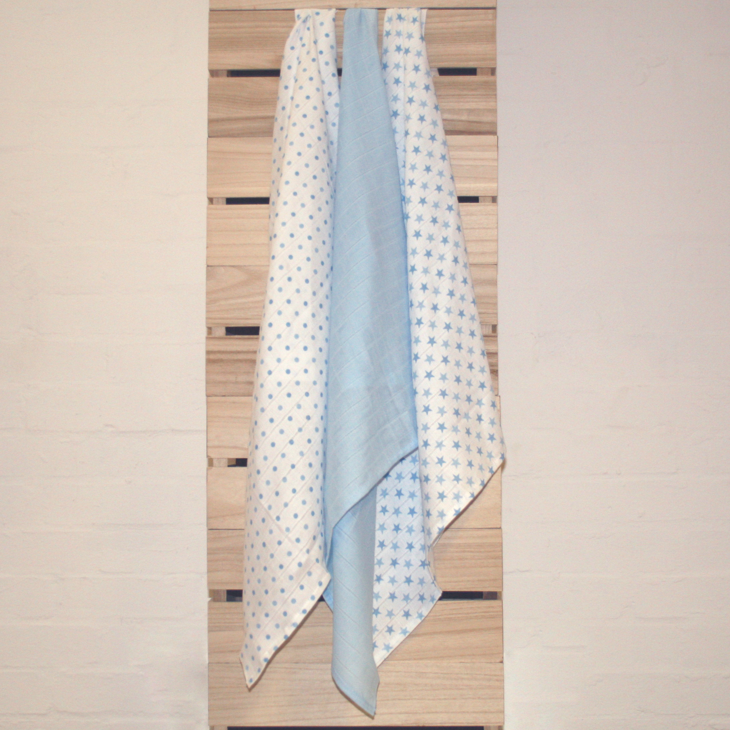 6 Pack Blue Star Muslin Squares