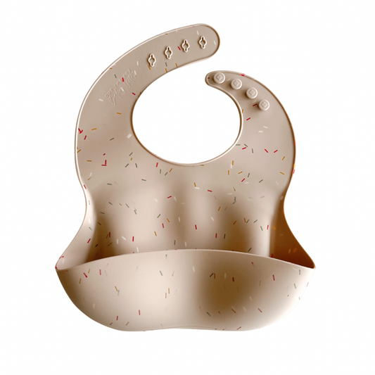 Silicone Feeding Bib | Confetti Sand