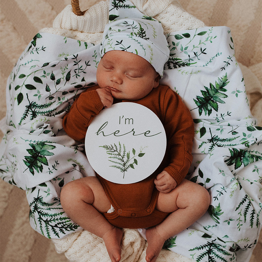 Enchanted I Baby Jersey Wrap & Beanie Set
