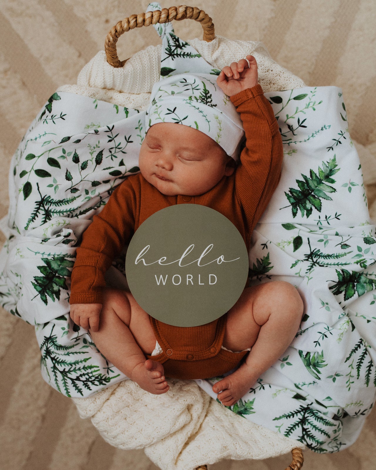 Enchanted I Baby Jersey Wrap & Beanie Set