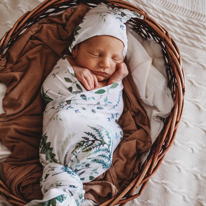 Enchanted I Baby Jersey Wrap & Beanie Set
