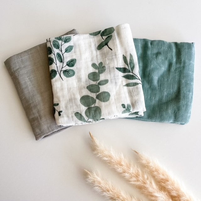 Set of 3 Muslins - Eucalyptus