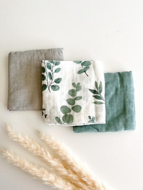 Set of 3 Muslins - Eucalyptus