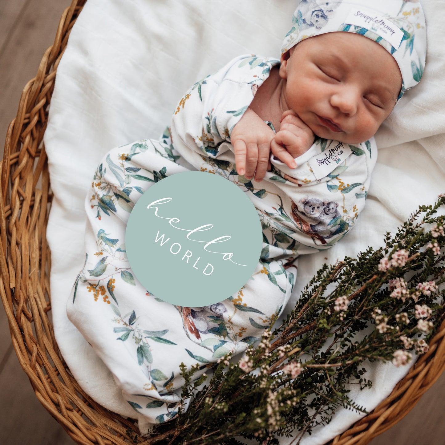 Eucalypt | Baby Jersey Wrap & Beanie Set