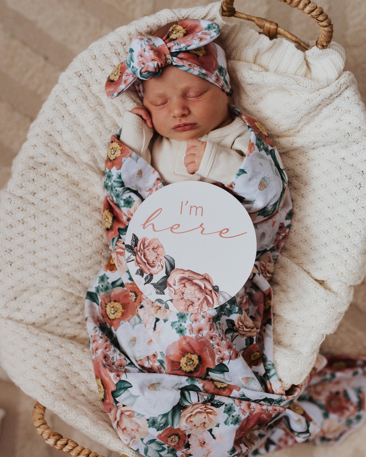Florence | Baby Jersey Wrap & Topknot Set