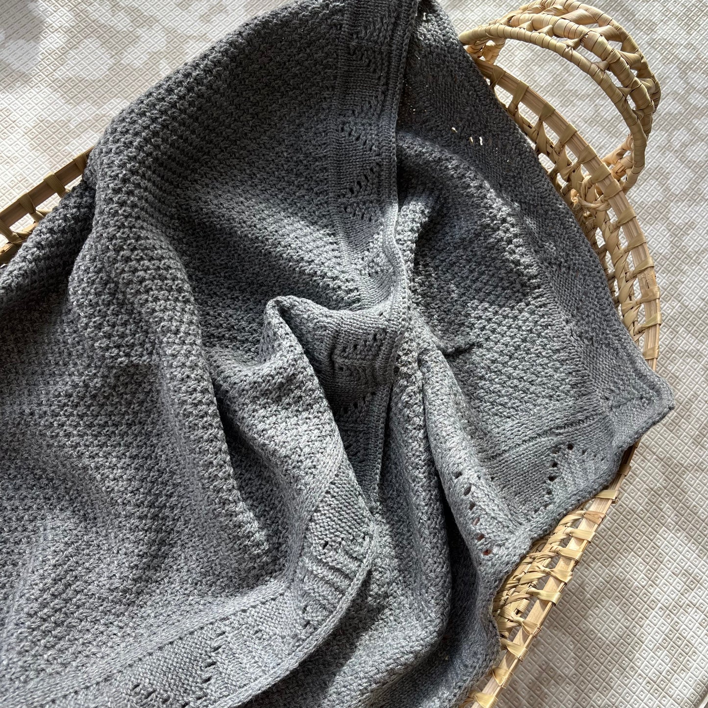 Knitted Grey Blanket