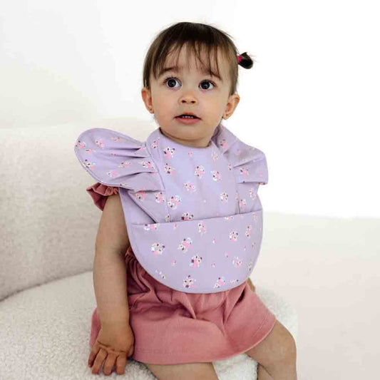 Lilac Bloom Frill | Snuggle Hunny Feeding Bib