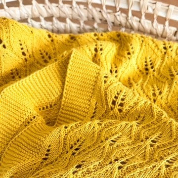 Knitted Cotton Blanket | Mustard