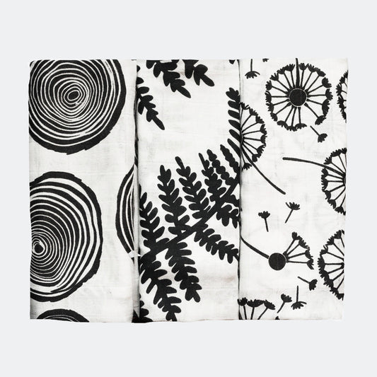 Etta Loves | 3 Pack Muslins - Plants 0-4m