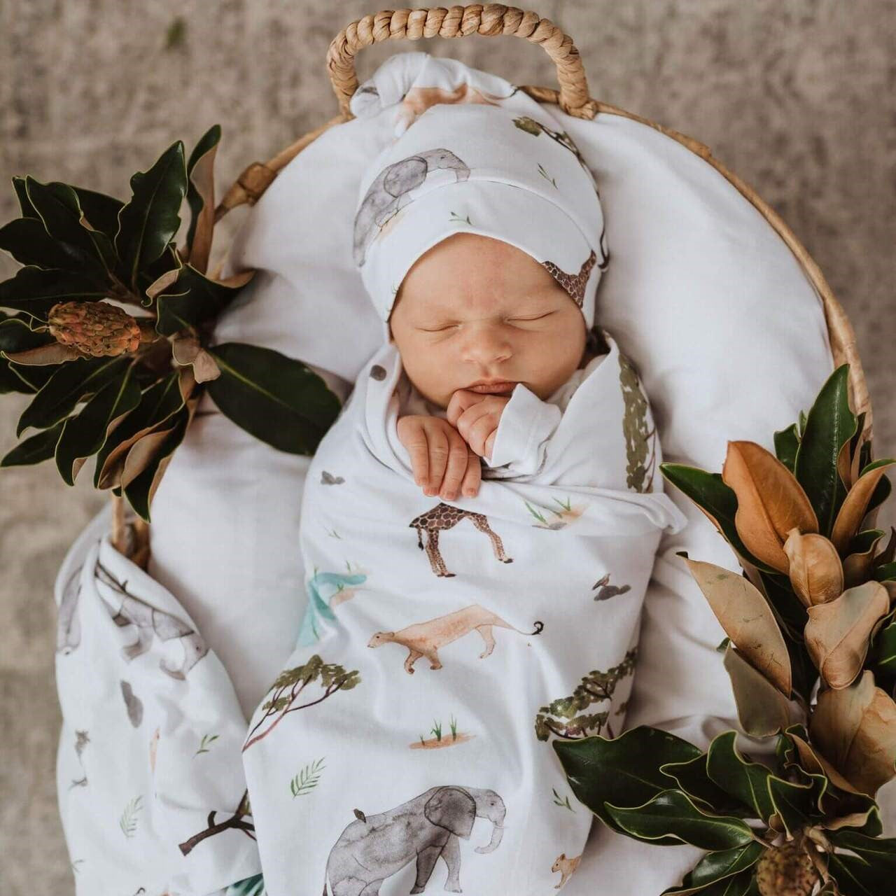 Safari Jersey Wrap & Beanie Set