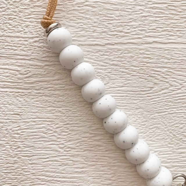 Speckled White Luxe Dummy Clip