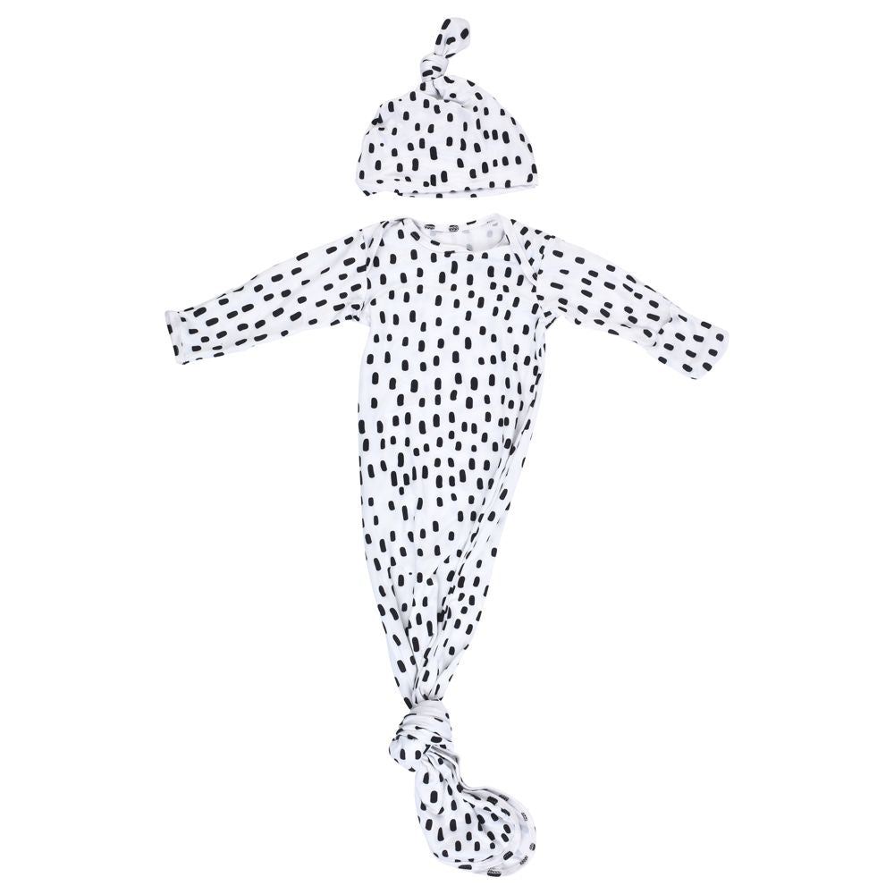 Knotted Gown & Headwear Set | Spotty Print
