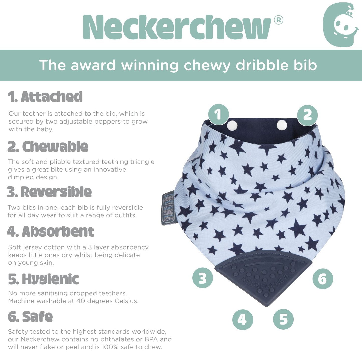 Teething Bib | Star Print