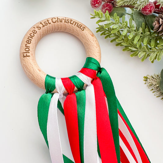 Personalised Christmas Ribbon Ring