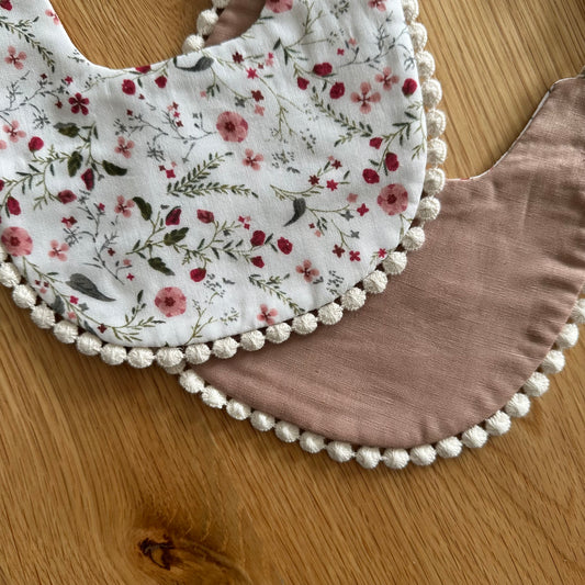 Vintage Style Bib - Pink and Green