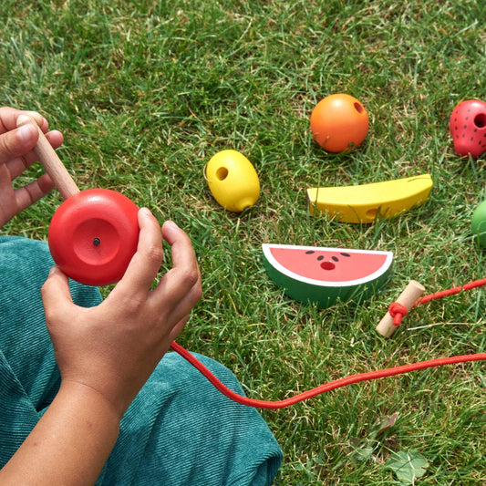 Wooden Lacing Fruit Set