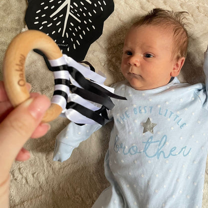 Personalised Ribbon Ring | Black & White