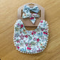 Vintage Style Bib and Headbands - Floral Pattern