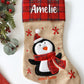 Personalised Tartan Hessian Christmas Stocking