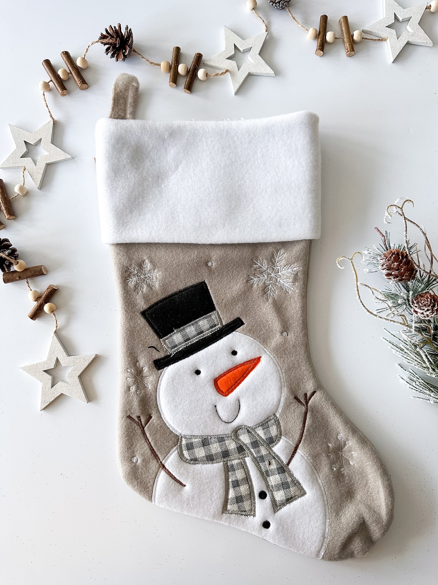 Personalised White Top Christmas Stocking