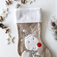 Personalised White Top Christmas Stocking