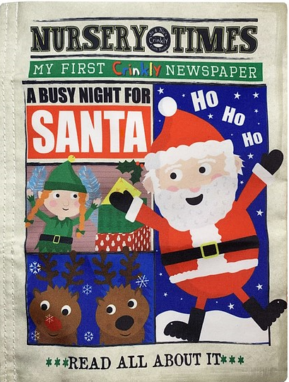 A Busy Night for Santa Crinkly Newspaper