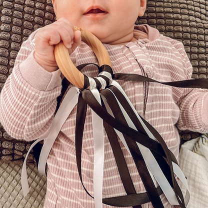 Rainbow and Black & White Ribbon Ring Combo | UKCA Tested