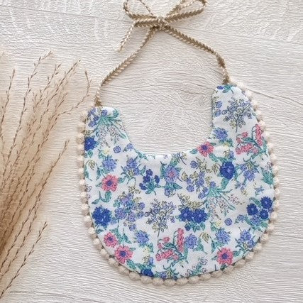 Vintage Style Bib - Blue Flower