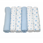 6 Pack Blue Star Muslin Squares