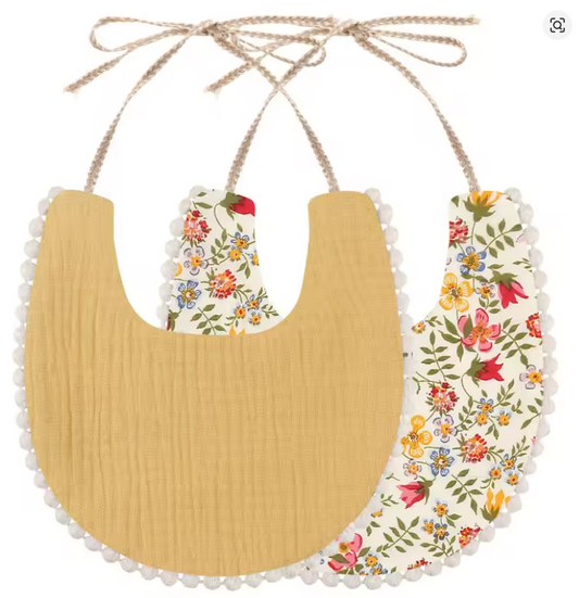 Vintage Style Bib - Bright Flower