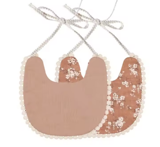 Vintage Style Bib - Brown Floral